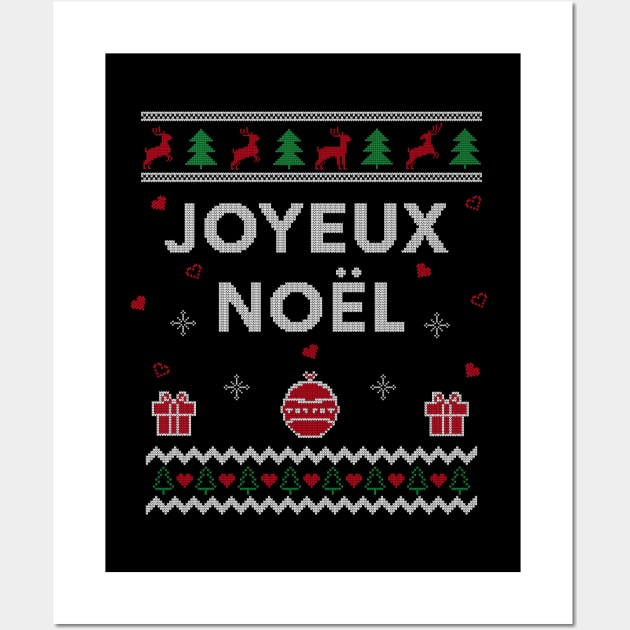 Merry Christmas French Ugly Christmas Gift Joyeux Noel Design Wall Art by Dr_Squirrel